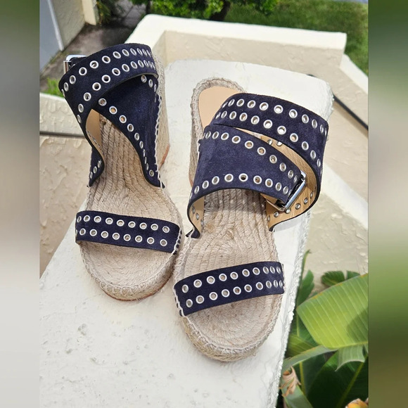 Isabel Marant Iriane Studded Suede Espadrille Wedges Size 7 (See Notes) - Picture 12 of 12